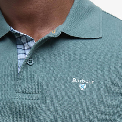 Barbour Tartan Pique Polo Shirt Vintage Teal