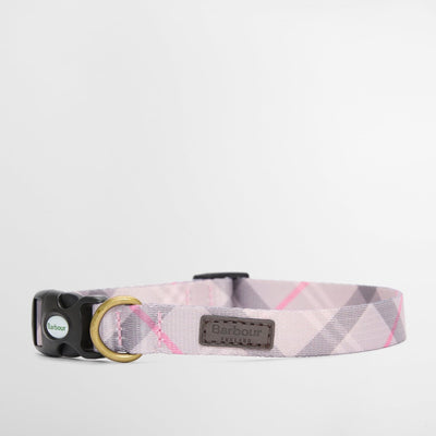 Barbour Tartan Printed Dog Collar Pink Tartan
