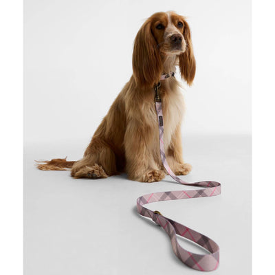 Barbour Tartan Printed Dog Lead Pink Tartan
