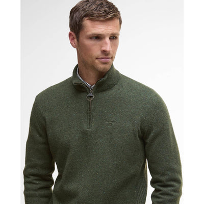 Barbour Tisbury Half Zip Sweater Forest