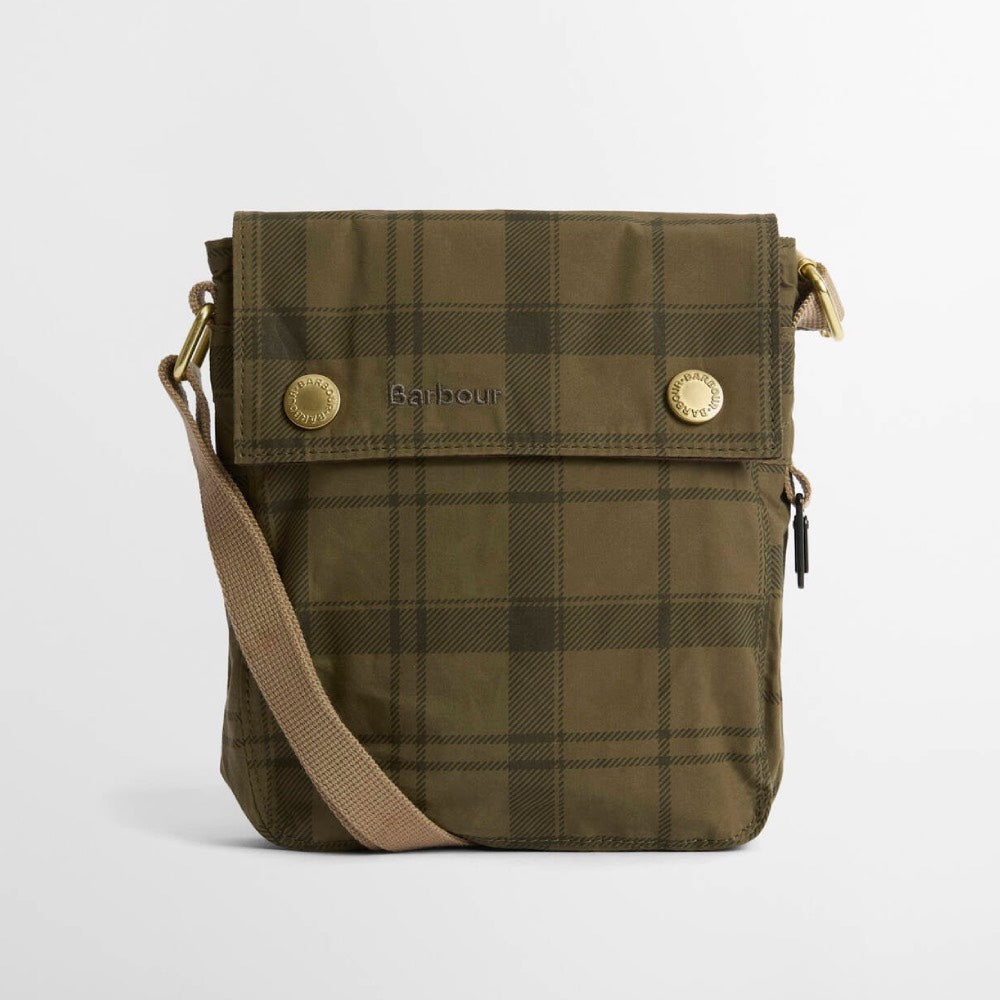 Barbour Transport Crossbody Bag Dusky Green Tartan
