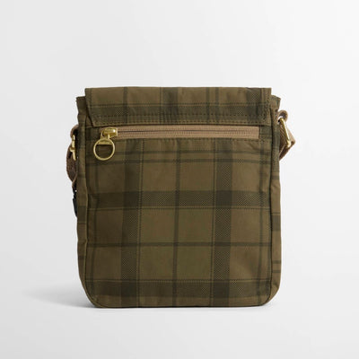 Barbour Transport Crossbody Bag Dusky Green Tartan