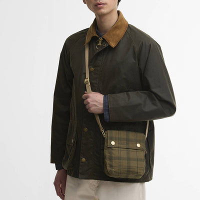 Barbour Transport Crossbody Bag Dusky Green Tartan