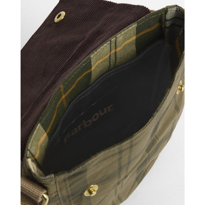 Barbour Transport Crossbody Bag Dusky Green Tartan