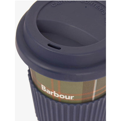 Barbour Mens Travel Mug And Knitted Beanie Gift Set Navy