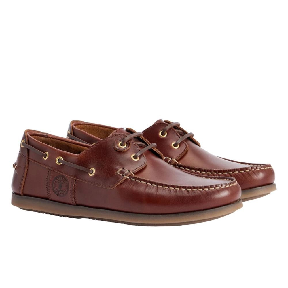 Barbour Men's Wake Boat Shoes Cognac