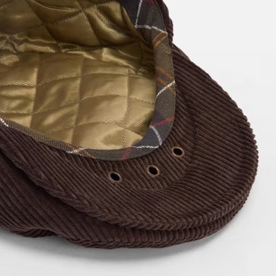 Barbour Westdale Cord Flat Cap Brown