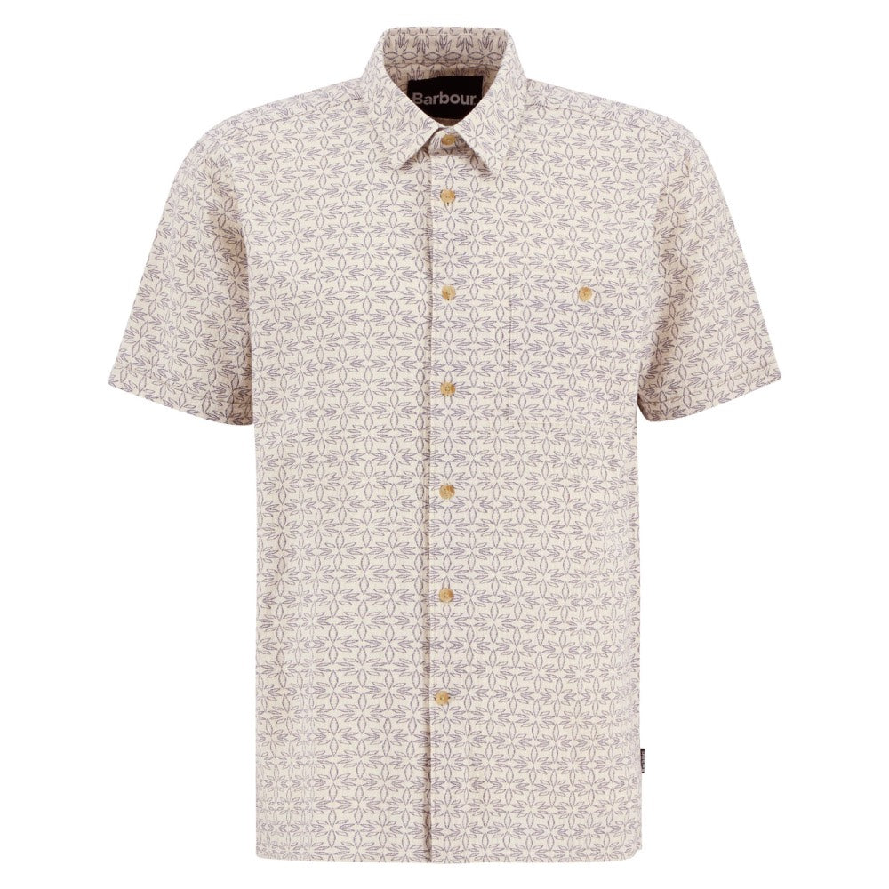 Barbour Wildfell Printed Short Sleeved Relaxed Shirt Neutral