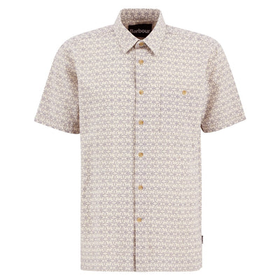 Barbour Wildfell Printed Short Sleeved Relaxed Shirt Neutral