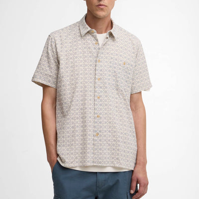 Barbour Wildfell Printed Short Sleeved Relaxed Shirt Neutral