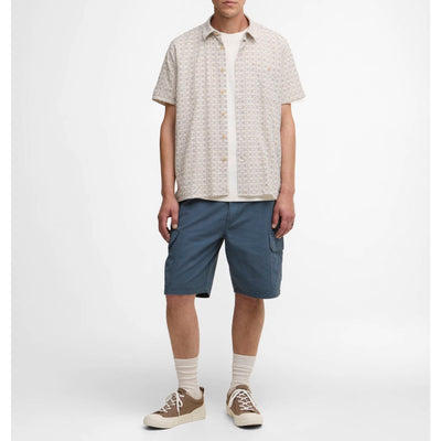 Barbour Wildfell Printed Short Sleeved Relaxed Shirt Neutral