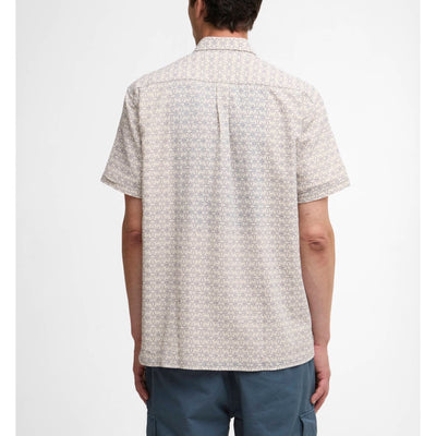 Barbour Wildfell Printed Short Sleeved Relaxed Shirt Neutral