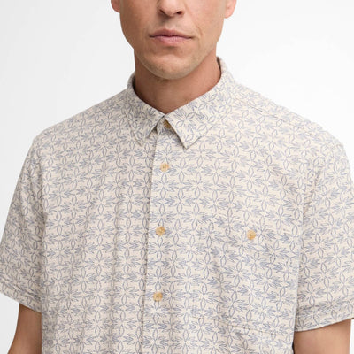 Barbour Wildfell Printed Short Sleeved Relaxed Shirt Neutral