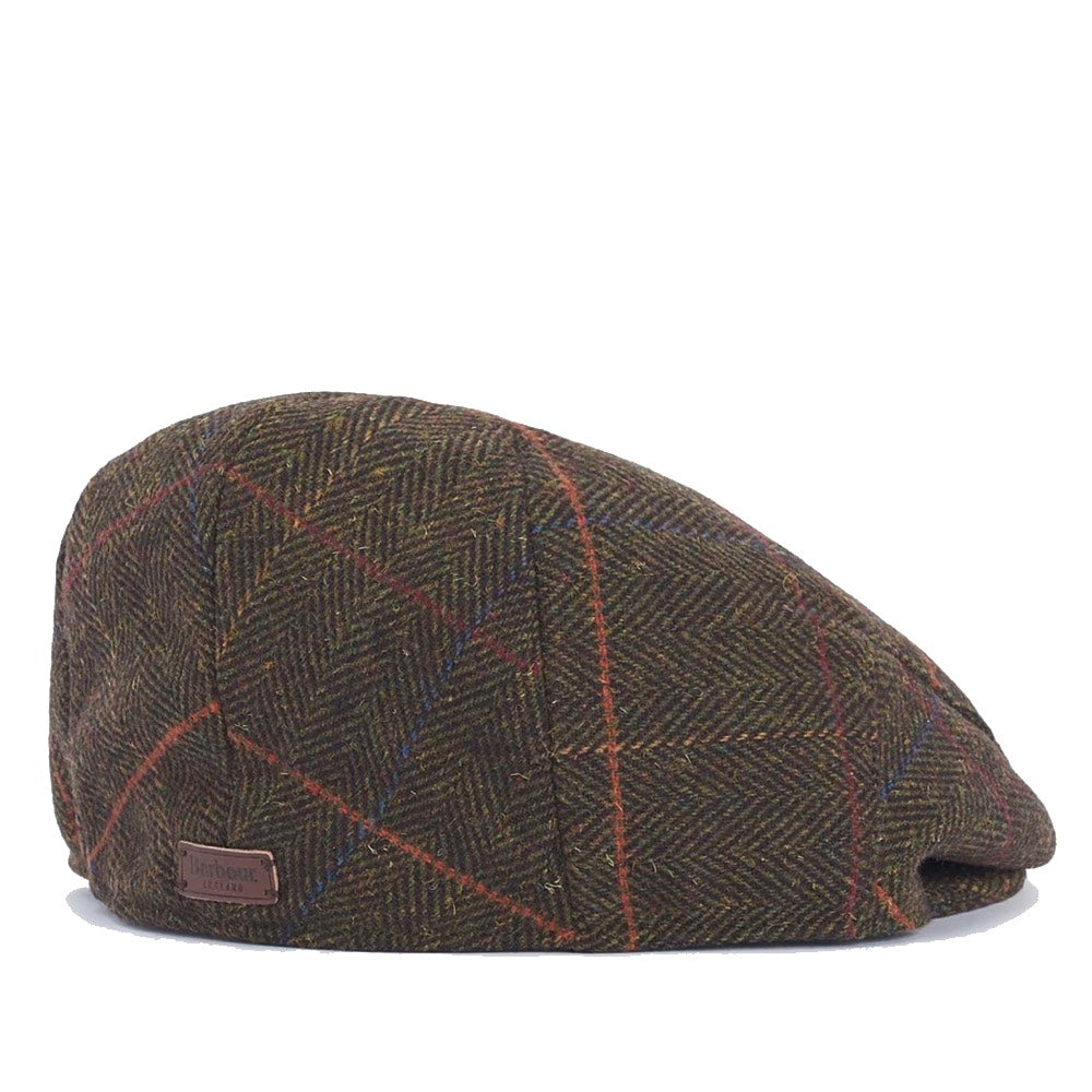 Barbour Wilkin Flat Cap Olive Heringbone