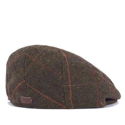 Barbour Wilkin Flat Cap Olive Heringbone