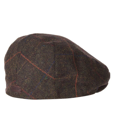 Barbour Wilkin Flat Cap Olive Heringbone
