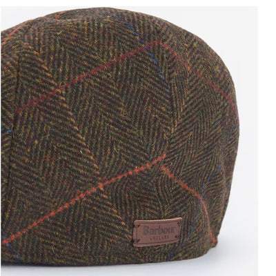 Barbour Wilkin Flat Cap Olive Heringbone
