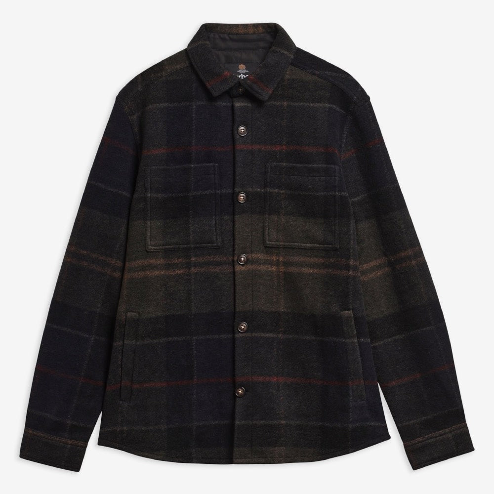 Barbour Woodlane Brushed Check Overshirt Shadow Classic Tartan
