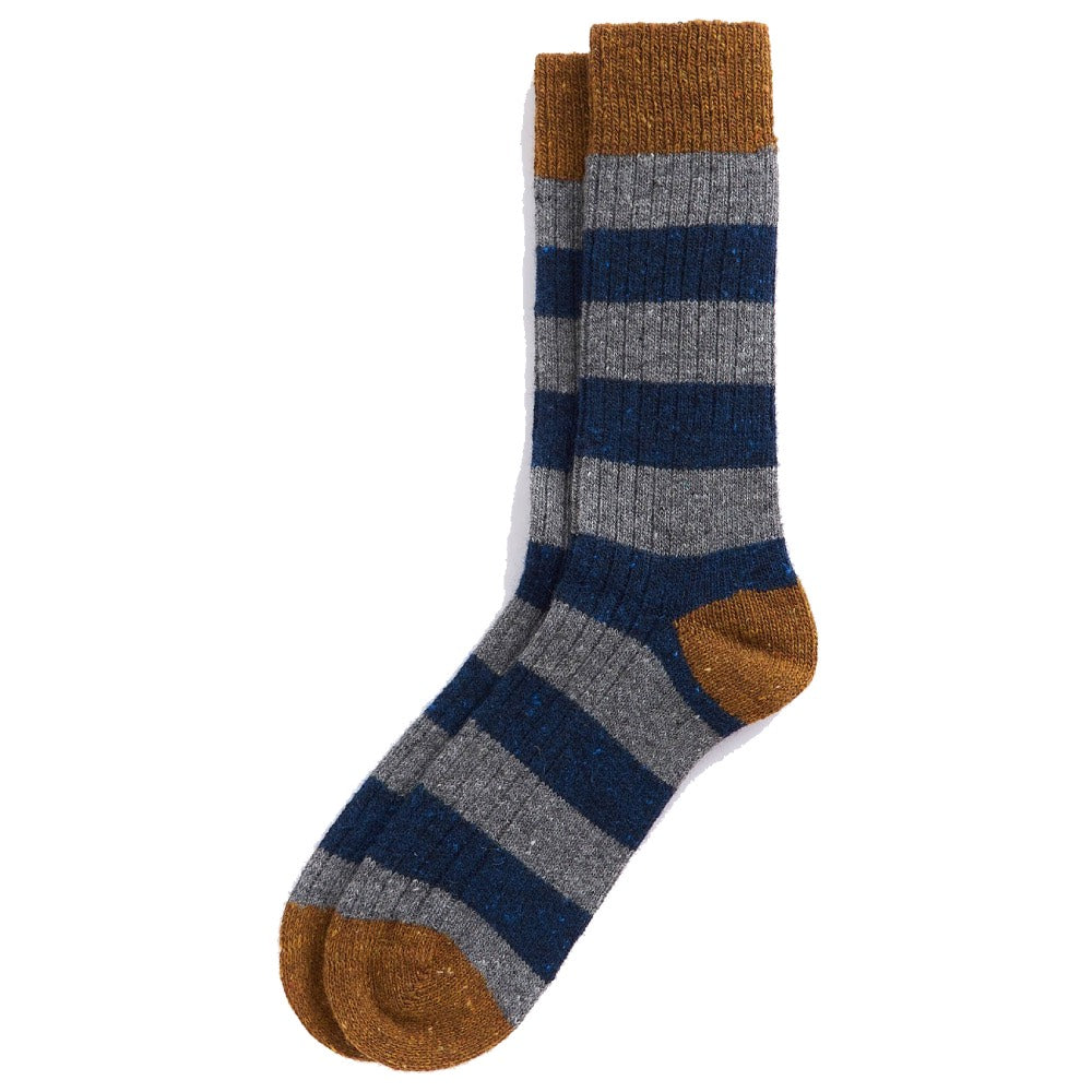 Barbour Houghton Stripe Socks Asphalt /Navy