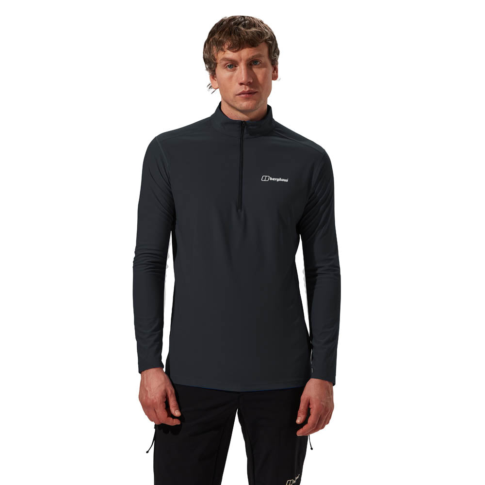 Berghaus Mens 24/7 Tech Base Tee Long Sleeve Half Zip Black