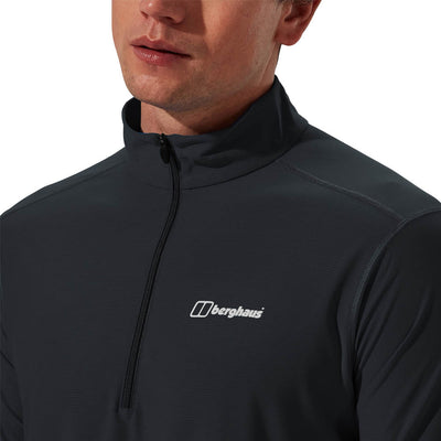 Berghaus Mens 24/7 Tech Base Tee Long Sleeve Half Zip Black