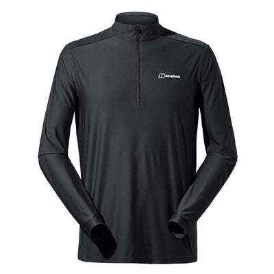 Berghaus Mens 24/7 Tech Base Tee Long Sleeve Half Zip Black