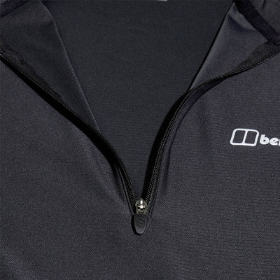 Berghaus Mens 24/7 Tech Base Tee Long Sleeve Half Zip Black