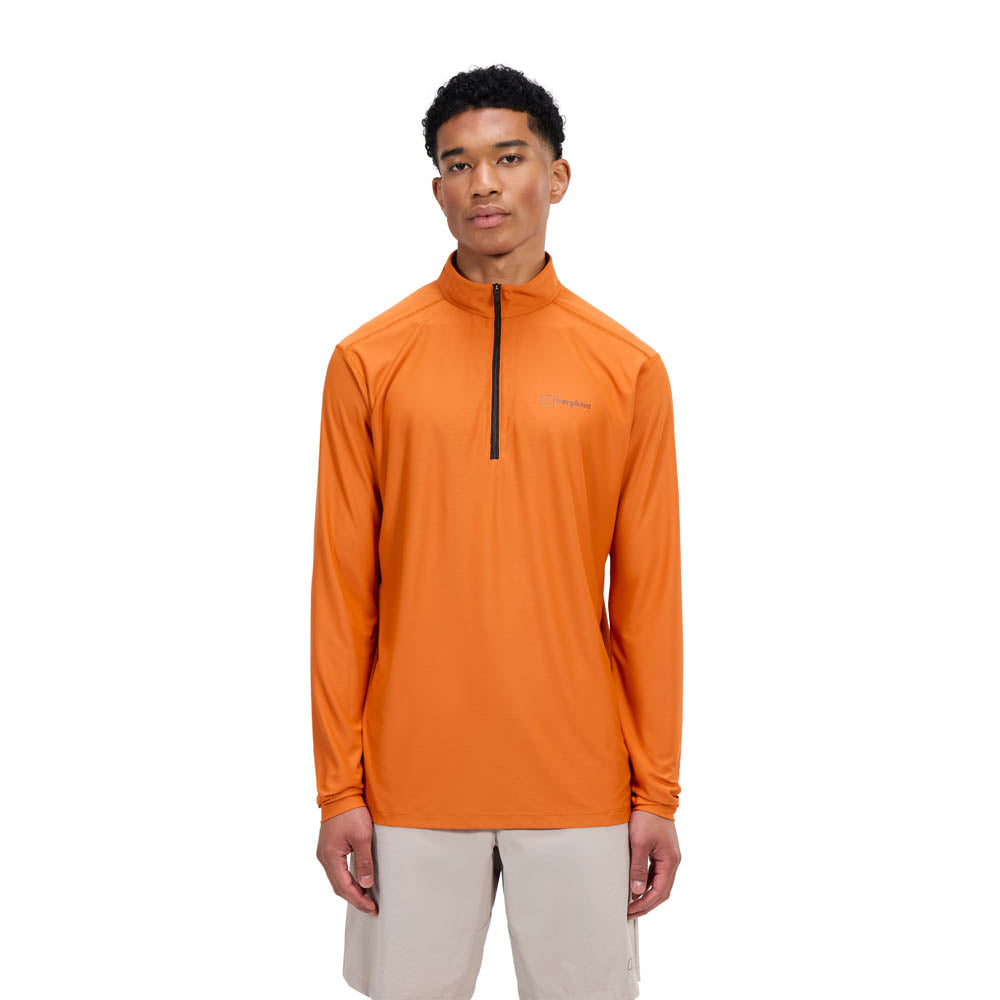 Berghaus Mens 24/7 Tech Tee Long Sleeve Half Zip Orange