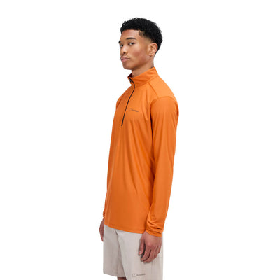 Berghaus Mens 24/7 Tech Tee Long Sleeve Half Zip Orange