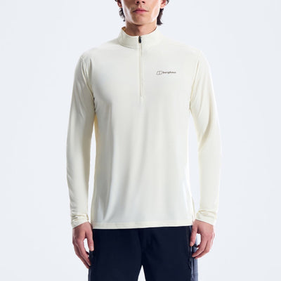 Berghaus Mens 24/7 Tech Base Tee Long Sleeve Half Zip Stratus Light Grey