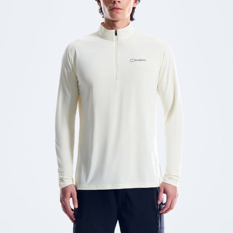 Berghaus Mens 24/7 Tech Base Tee Long Sleeve Half Zip Stratus Light Grey