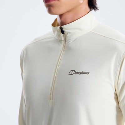 Berghaus Mens 24/7 Tech Base Tee Long Sleeve Half Zip Stratus Light Grey