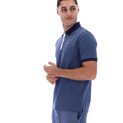 Fila Vintage BB1 Classic Vintage Striped Polo Shirt Vintage Indigo