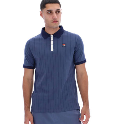 Fila Vintage BB1 Classic Vintage Striped Polo Shirt Vintage Indigo