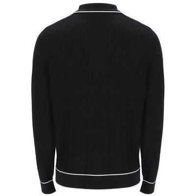 Fila Vintage Sully Long Sleeve Polo Shirt Black