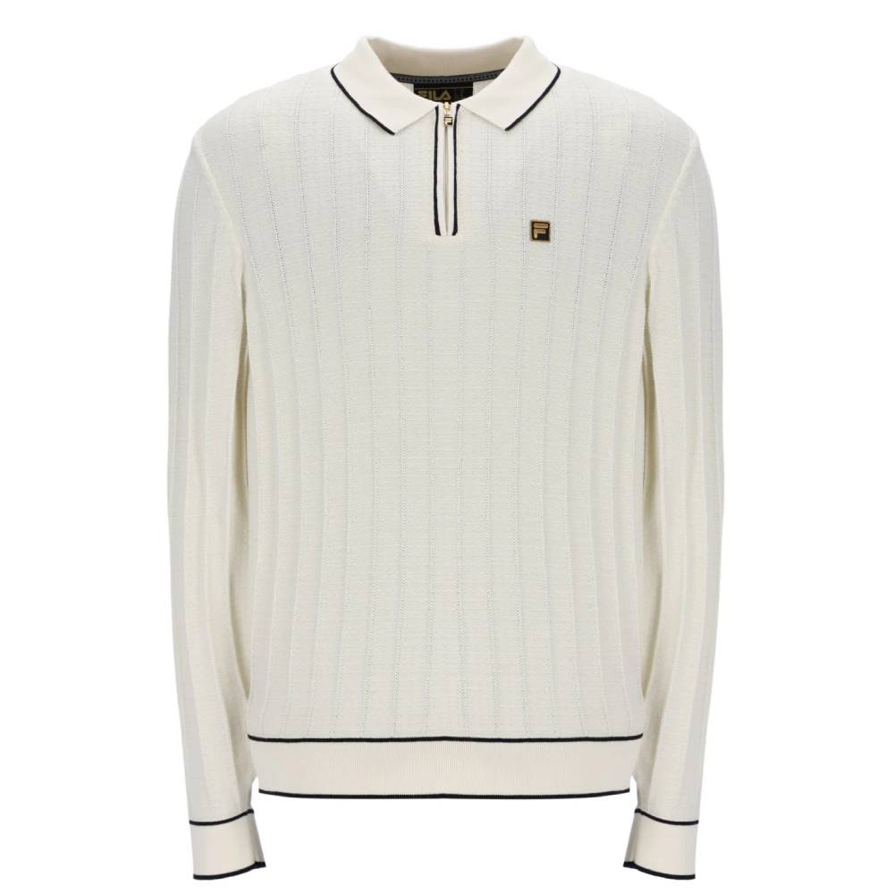 Fila Vintage Sully Long Sleeve Polo Shirt Tofu