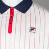 Fila Vintage BB1 Classic Vintage Striped Polo Shirt Gardenia Navy Red