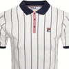 Fila Vintage BB1 Classic Vintage Double Stripe Polo Shirt Gardenia / Navy