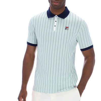 Fila Vintage BB1 Classic Vintage Striped Polo Shirt Surf Spray/ Fila Navy / White