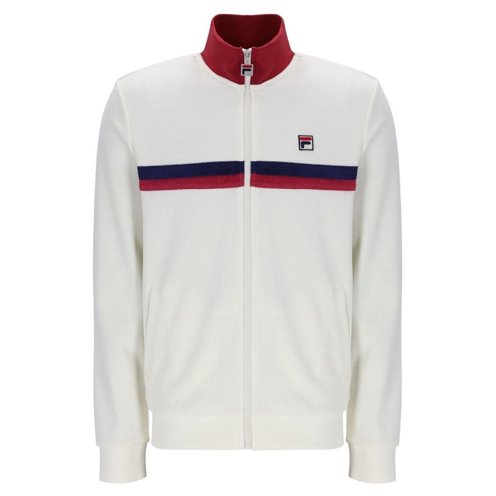 Fila Vintage Enrico Track Top With Terry Stripes Gardenia / Garnet / White