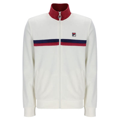 Fila Vintage Enrico Track Top With Terry Stripes Gardenia / Garnet / White