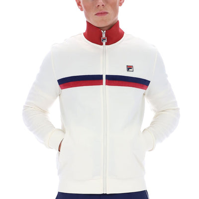 Fila Vintage Enrico Track Top With Terry Stripes Gardenia / Garnet / White