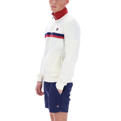 Fila Vintage Enrico Track Top With Terry Stripes Gardenia / Garnet / White