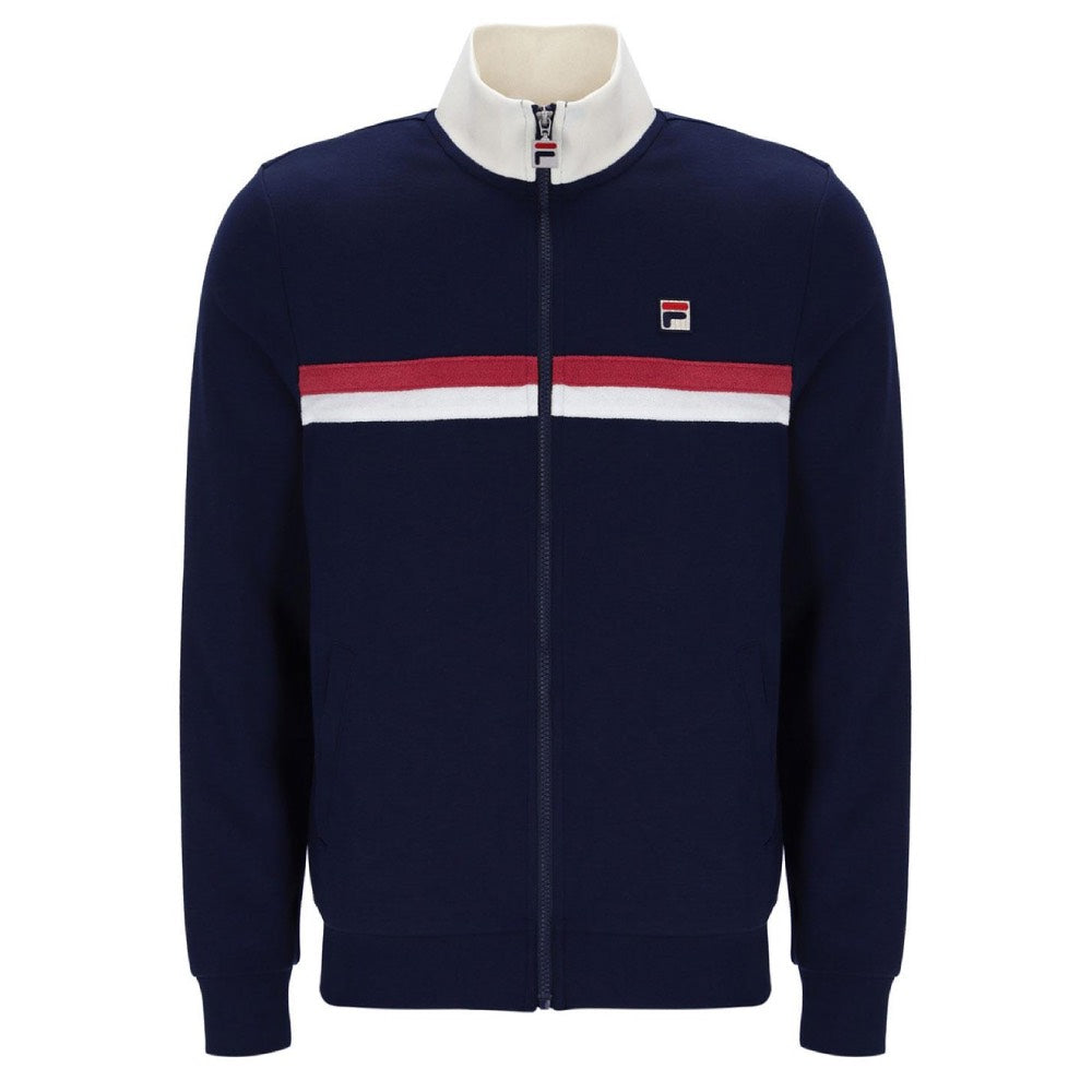 Fila Vintage Enrico Track Top With Terry Stripes Fila Navy