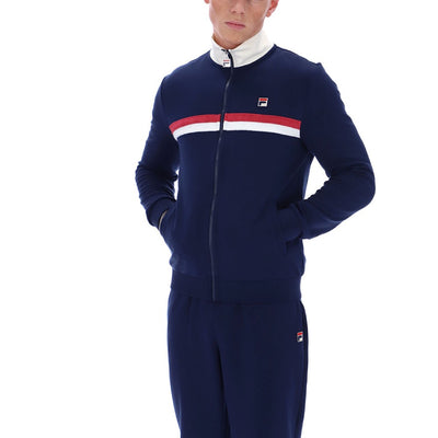 Fila Vintage Enrico Track Top With Terry Stripes Fila Navy