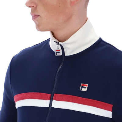 Fila Vintage Enrico Track Top With Terry Stripes Fila Navy