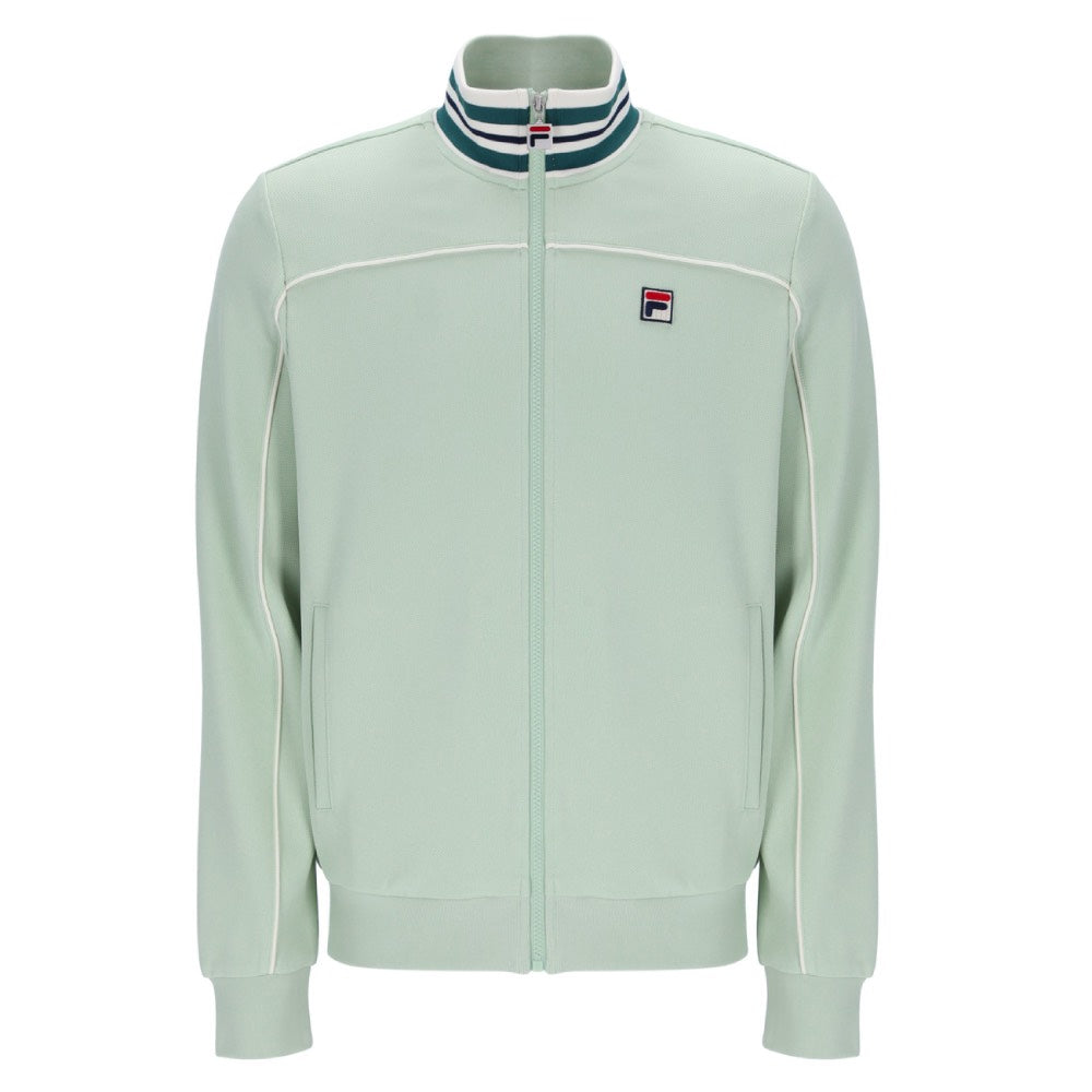 Fila Vintage Federico Tipped Neck Track Jacket Surf Spray