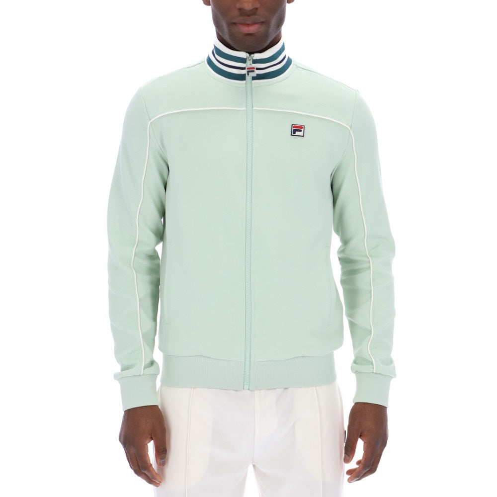 Fila Vintage Federico Tipped Neck Track Jacket Surf Spray