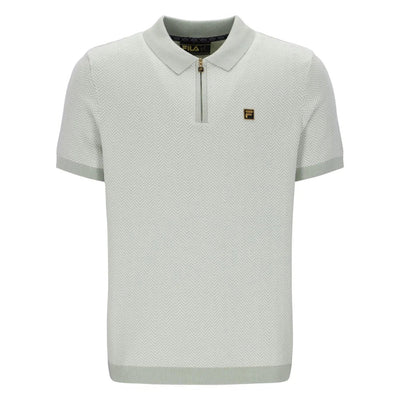 Fila Vintage Gold Marty Herringbone Polo Shirt Sea Foam