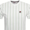 Fila Vintage Lee Pin Striped T-Shirt White / Surf Spray / Moss Stone